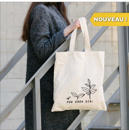 Tote Bag you grow girl  كيس تسوق أنت تكبرين يا فتات
