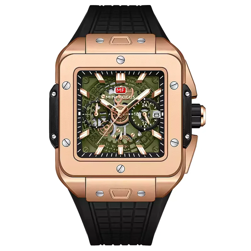 MINI FOCUS Homme Montre Acier Quartz Carrée