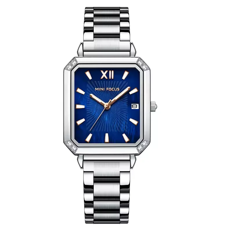 Mini Focus Montre Femme Carrée Inoxydable