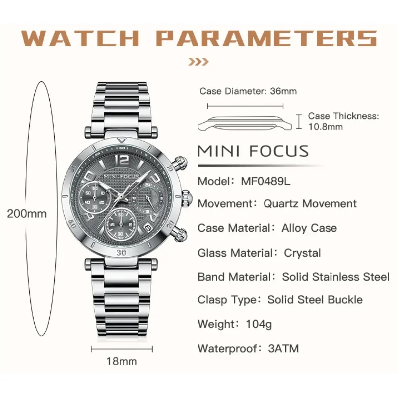Mini Focus Montre Femme Luxe Chronographe