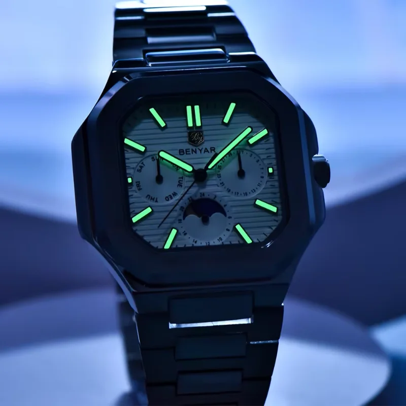 Benyar Montre Homme Carrée Acier