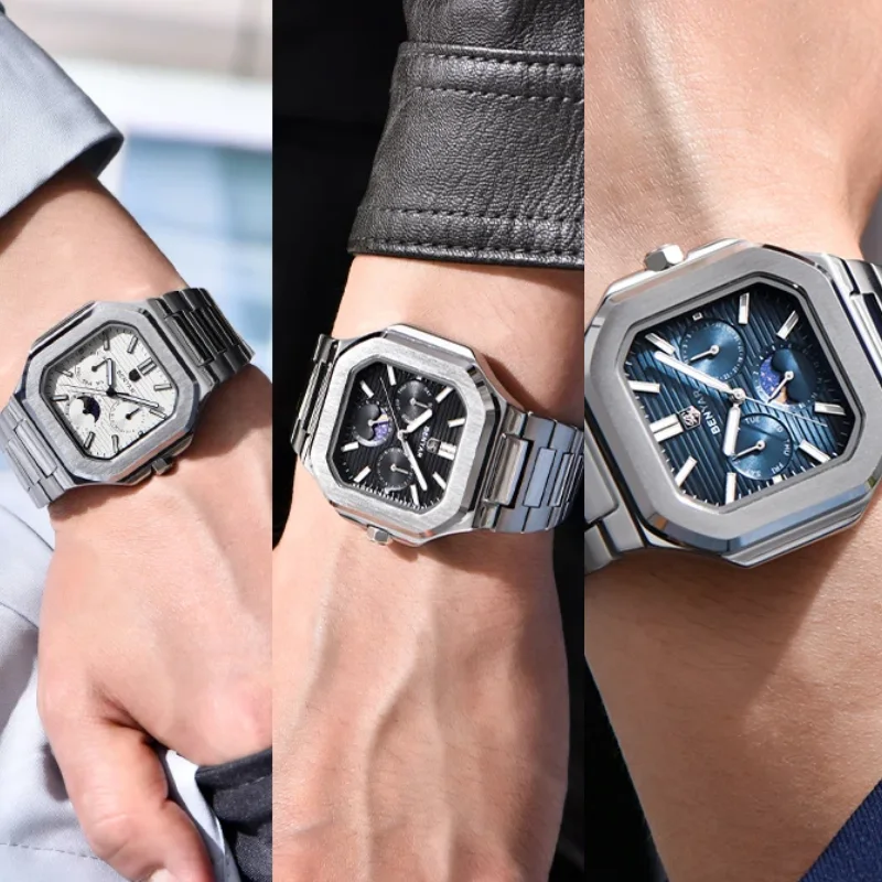 Benyar Montre Homme Carrée Acier