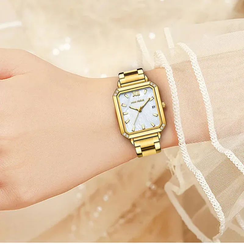 Mini Focus Montre Femme Carrée Inoxydable