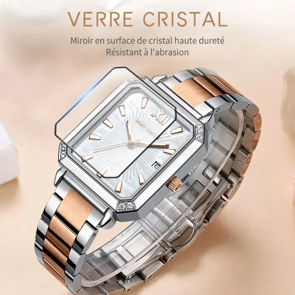 Mini Focus Montre Femme Carrée Inoxydable