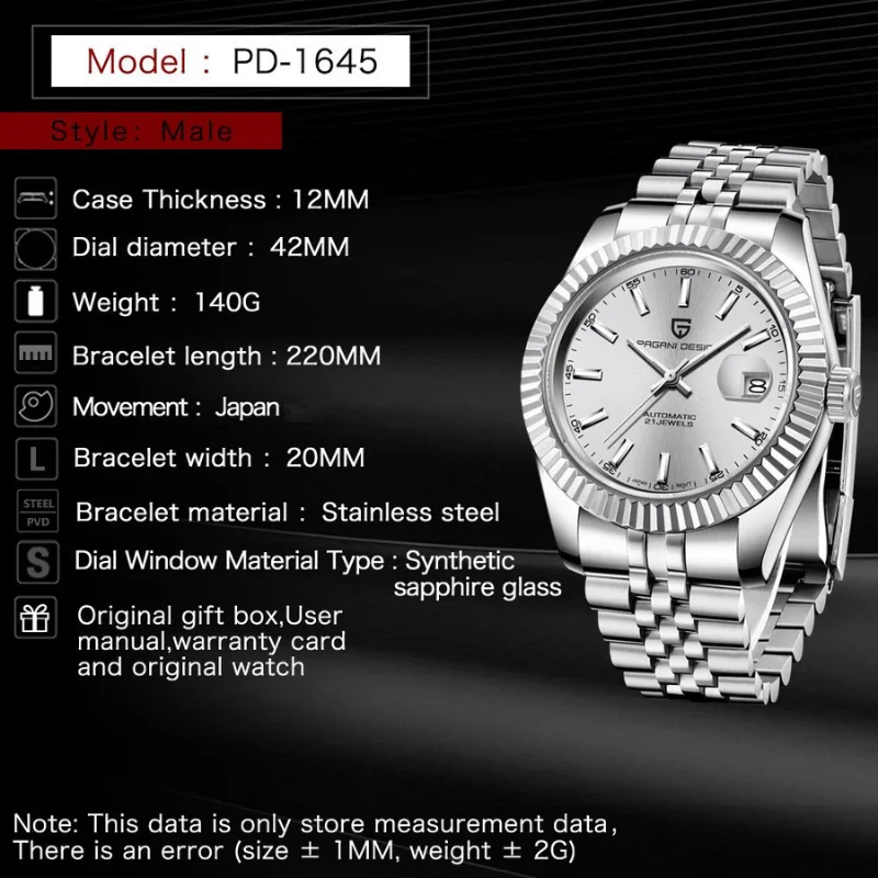 Pagani Design Montre Homme Mécanique Date