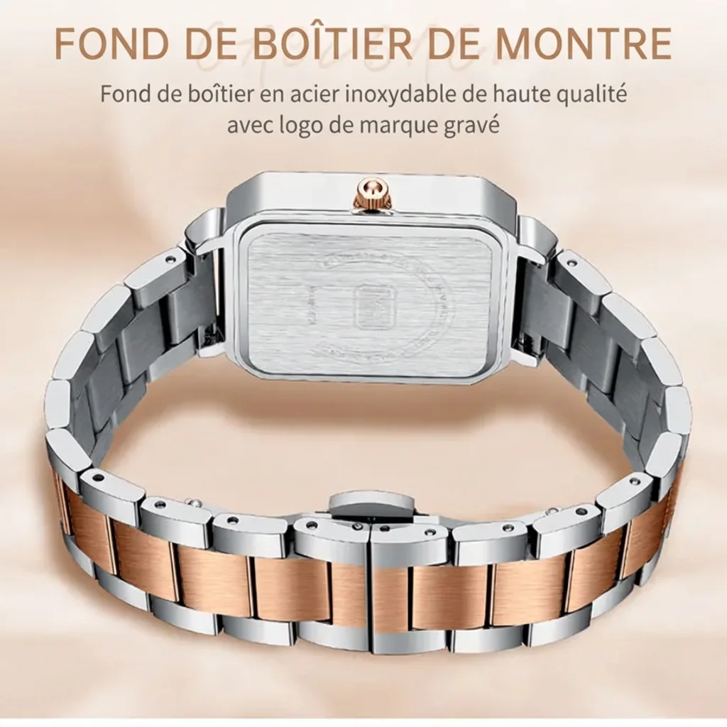 Mini Focus Montre Femme Carrée Inoxydable