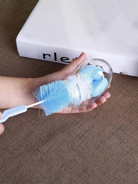 مجموعة فرشاة مع إسفنجة لتنظيف الزجاجات والأكواب