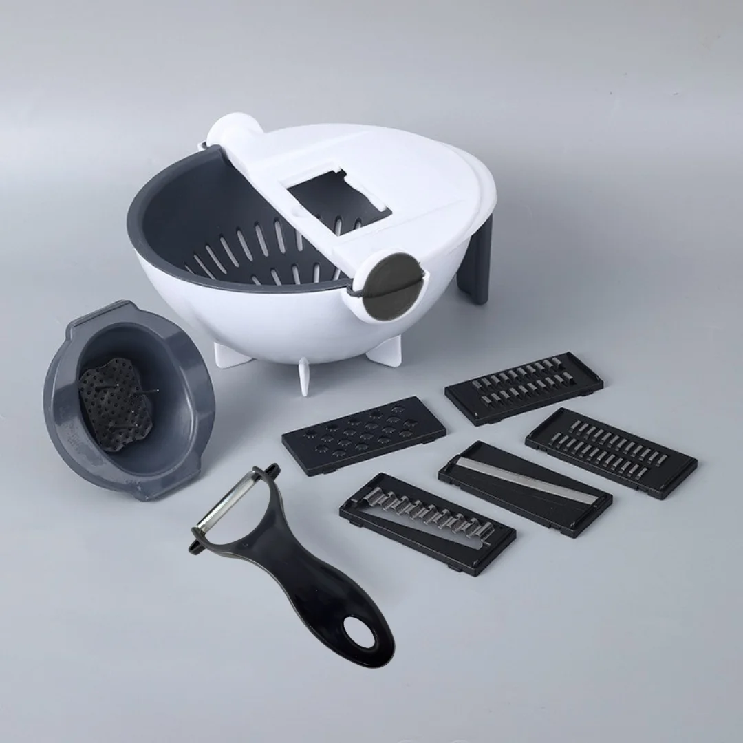 قطاعة خضراوات متعددة الوظائف 9 في 1 مع سلة تصفية