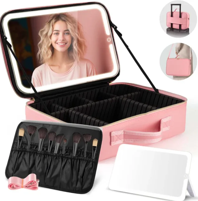 شنطة السفر - منظمة المكياج Dowced LED الجديدة