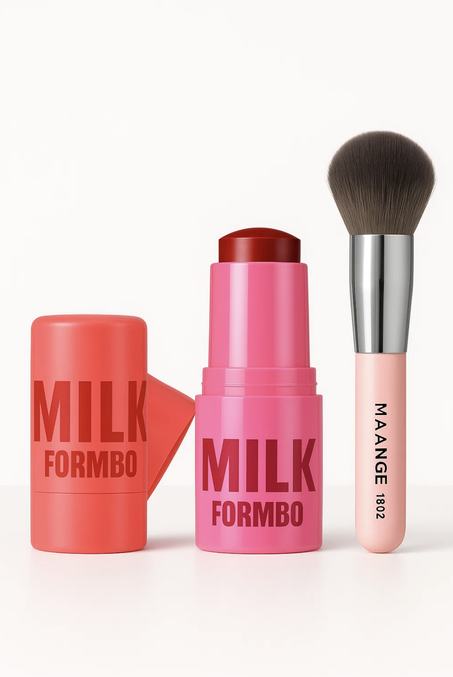 Pack Beauty Glow – 2 Blush + Brosse Maquillage Offerte