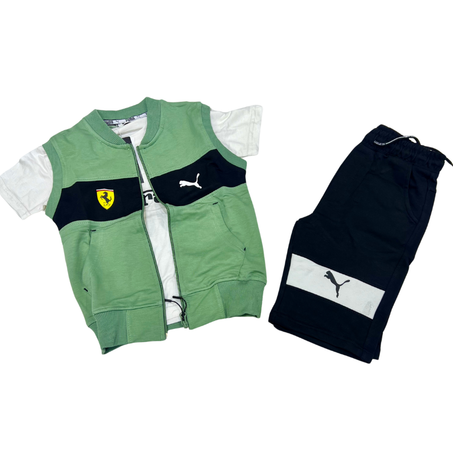 Gilet + T-shirt + Short   PUMA  ( 4  10 14 ANS )