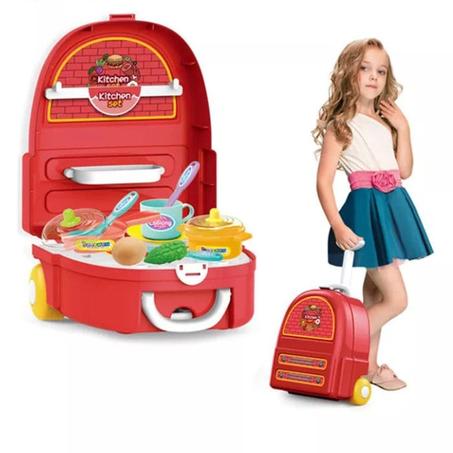 حقيبة المطبخ المحمولة للأطفال – لعبة ثمثيلية