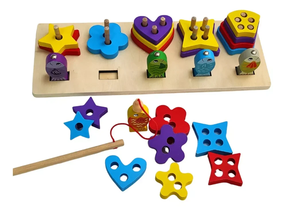 لعبة مونتسوري متعددة الوظائف ذات لوح متعدد الأشكال للأطفال