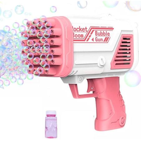 مسدس صانع الفقاعات الأتوماتيكي – اللون الوردي