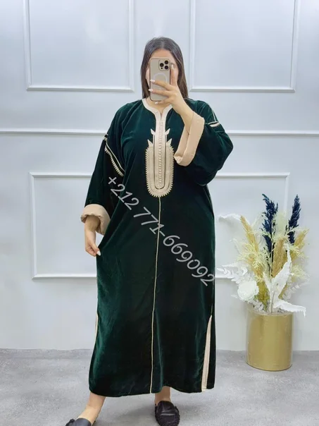 Jellaba en Velours – Élégance Royale