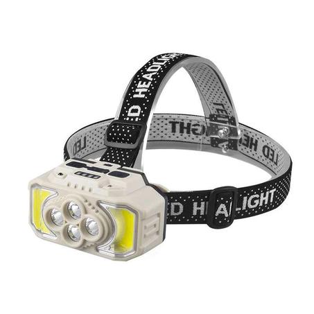 مصباح الرأس LED COB + 4 LED مضاد الصدمات