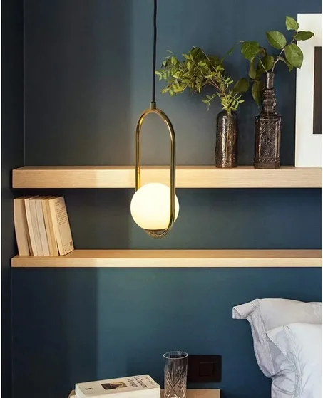 Suspension mallen blanc, doré