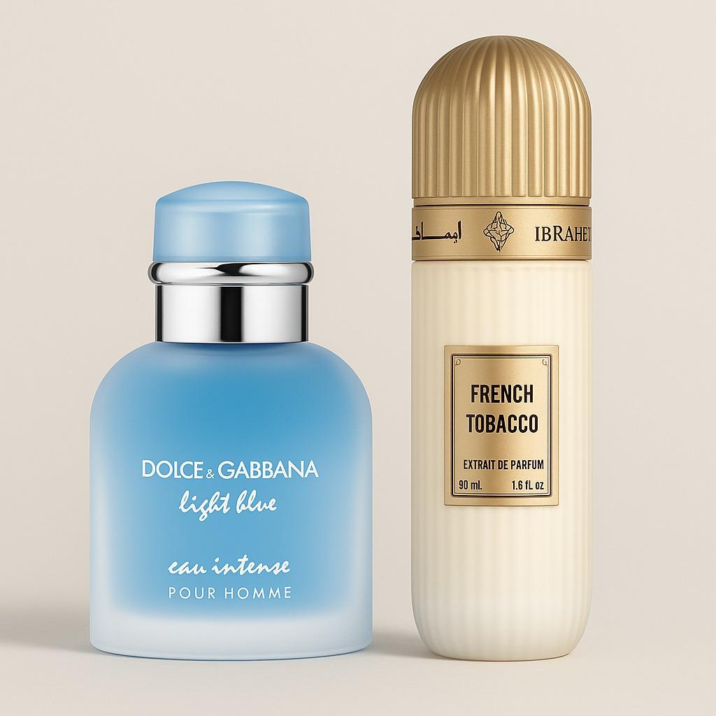 PACK 10ML FRENCH TOBACCO + 10ML D&G LIGHT BLUE + 10ML GRT