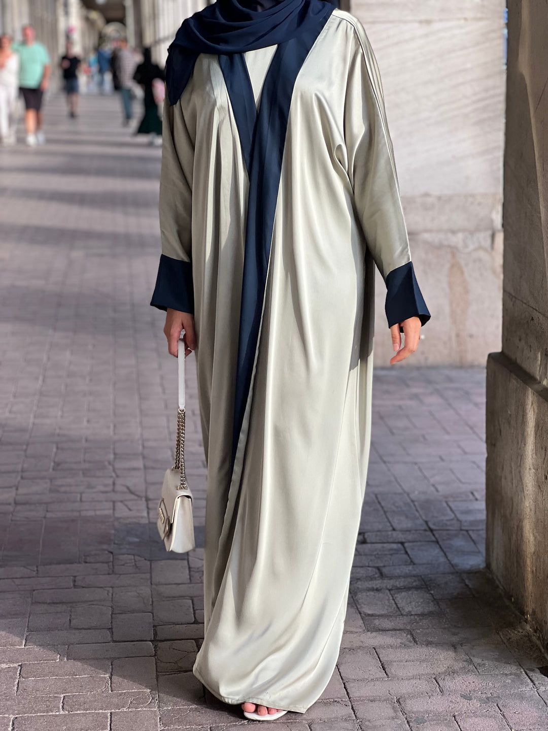 ABAYA KIMONO SEULE & VOILE - VERT & BLEU