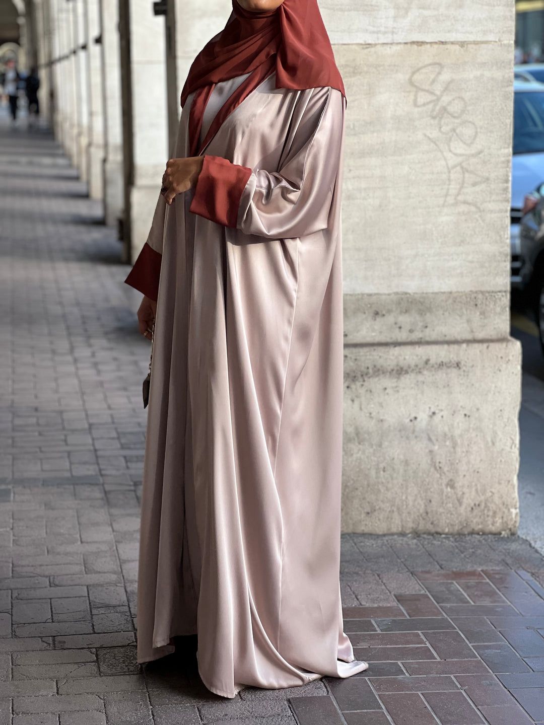 ABAYA KIMONO SET - NUDE & BRIQUE