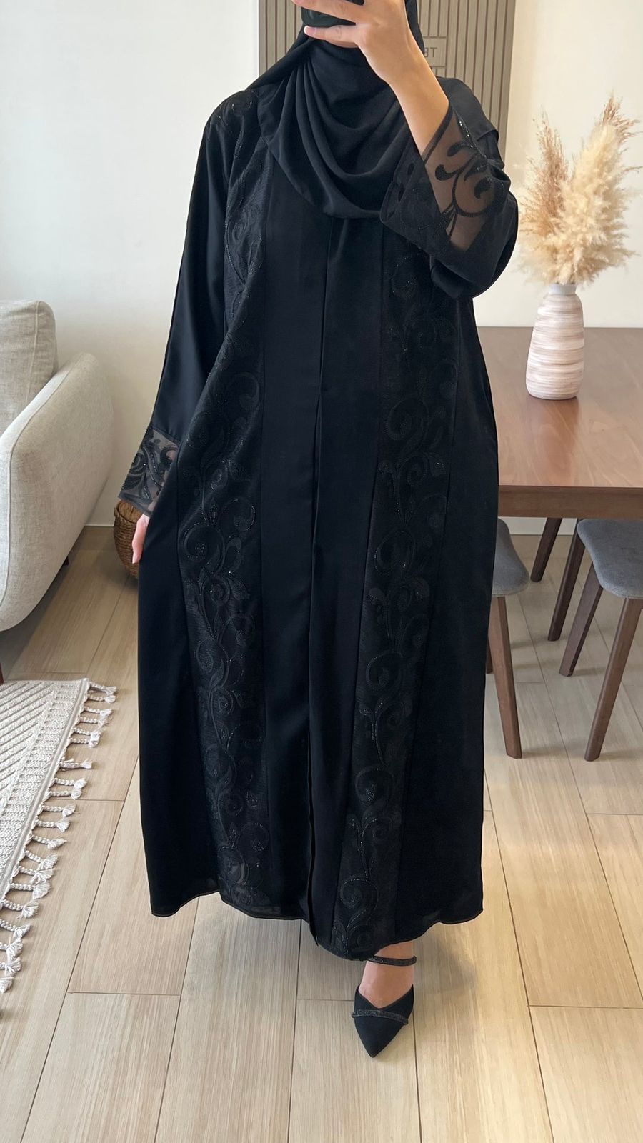 ABAYA DUBAI ORGANZA NOIR