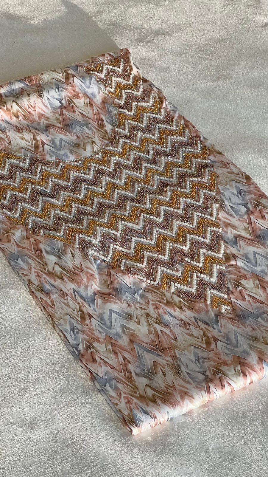 MAKHAWER Luxury perlé Rose&bleu (Non cousu)