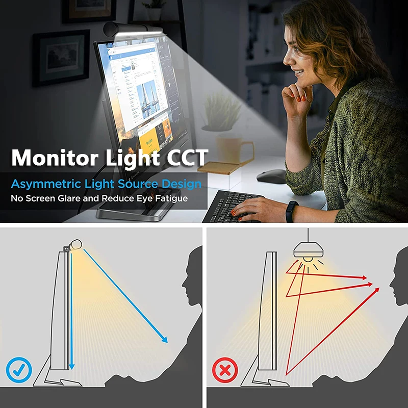 LED Monitor Light Bar – 💡 حماية العين لجلسات طويلة أمام الكمبيوتر
