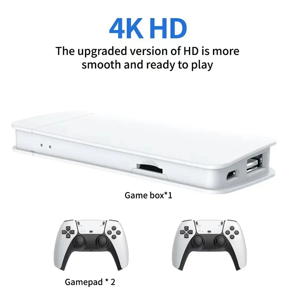 M15 Retro Video Game Console 4K HD Game Stick | 🎮 وحدة ألعاب لاسلكية مع ذراعين تحكم ودعم 20000 لعبة