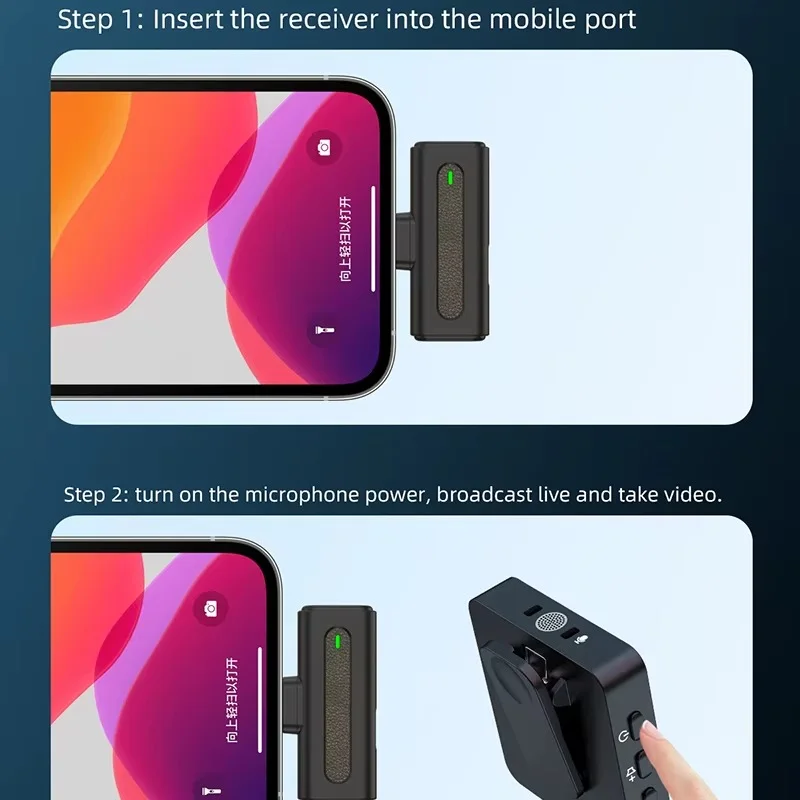 🎤 SX8 Wireless Microphone - Noise Reduction 2in1 | ميكروفون لاسلكي للتصوير والبث المباشر مع تقنية عزل الضوضاء