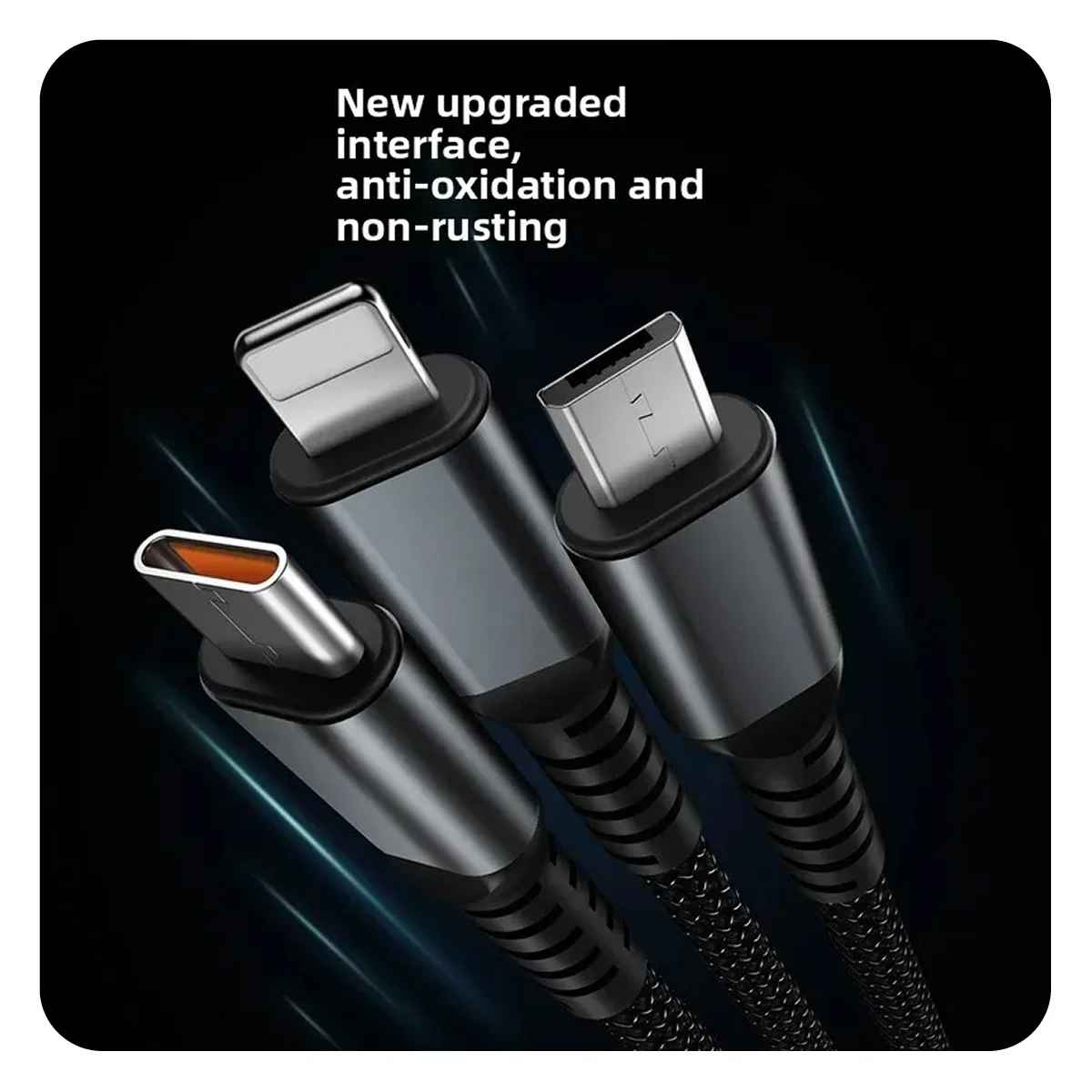 Cable 100W⚡ Super Fast Charge | كابل ثلاثي في واحد للشحن السريع ونقل البيانات