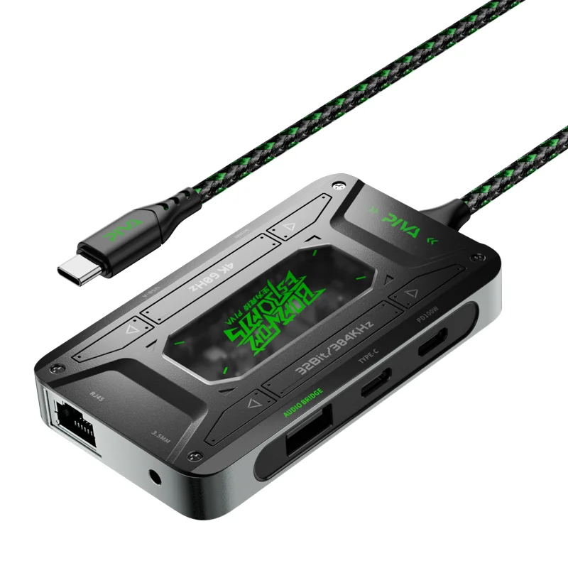 Piva DS7 7-in-1 Dock 🔌– Adapter محول 7 في 1 متعدد المنافذ لجميع أجهزة الكمبيوتر والهاتف