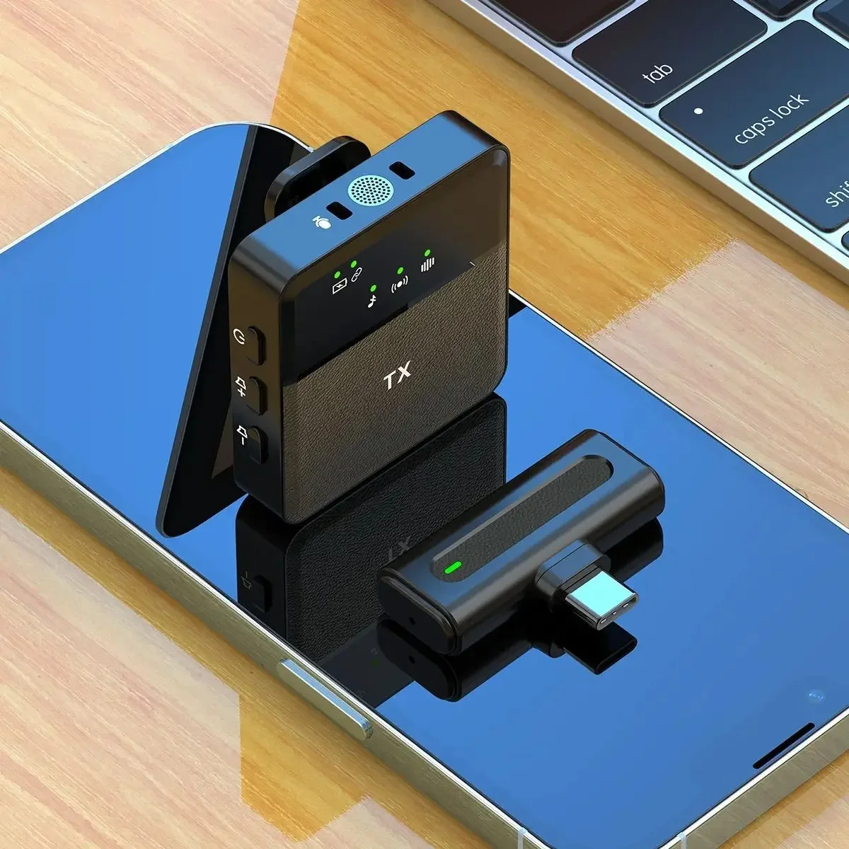 🎤 SX8 Wireless Microphone - Noise Reduction 2in1 | ميكروفون لاسلكي للتصوير والبث المباشر مع تقنية عزل الضوضاء