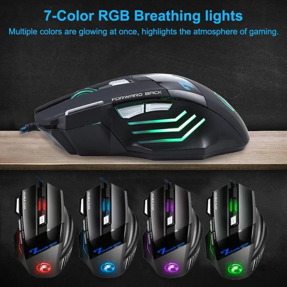 🔥 Gaming Mouse  | ماوس ألعاب سلكي 7 أزرار لأداء عالي ودقيق