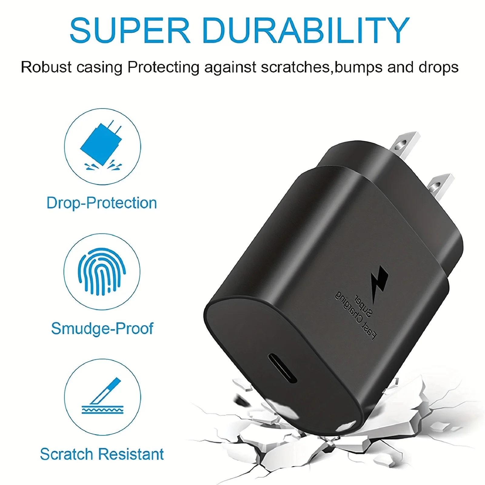 Samsung 25W Super Fast Charger ⚡ | شاحن سريع مع كابل Type-C للأندرويد و iPhone