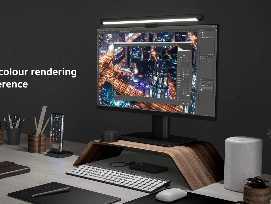 LED Monitor Light Bar – 💡 حماية العين لجلسات طويلة أمام الكمبيوتر