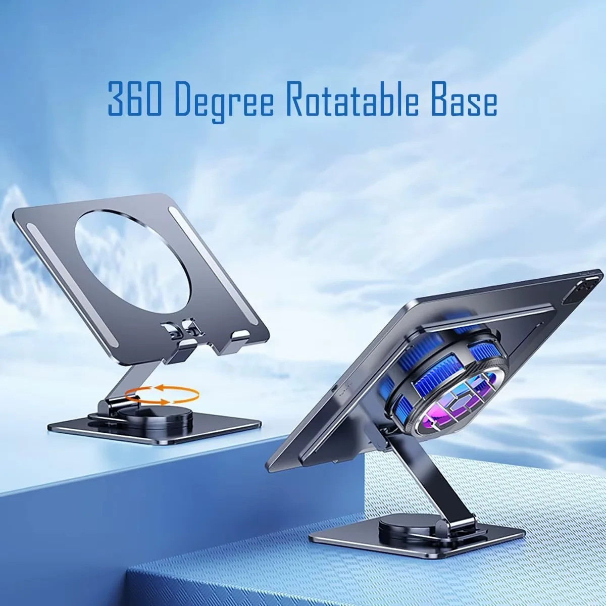 iPad & Tablet Stand 360° Adjustable 🔄 | حامل ألمنيوم قابل للطي