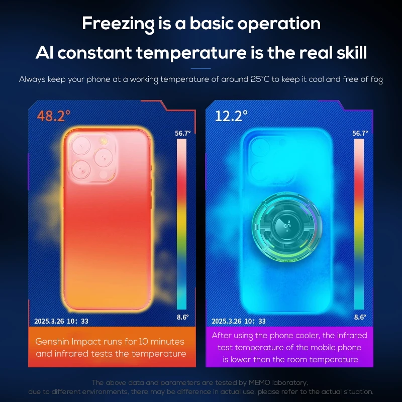 مبرد الهاتف CX15 Ai ❄️ تبريد فعال مع ذكاء اصطناعي لتجربة ألعاب مثالية