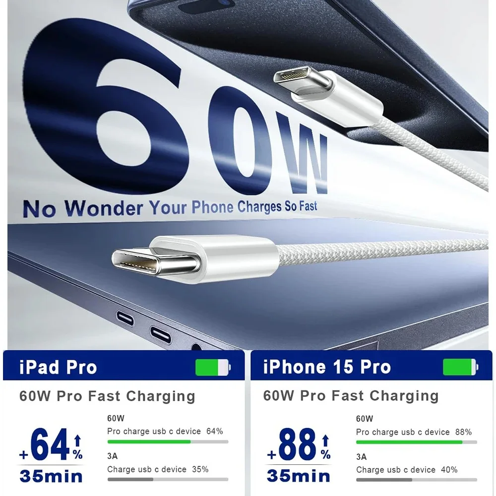 كابل شحن عالي السرعة ومتين | Cable Type-C 60W ⚡