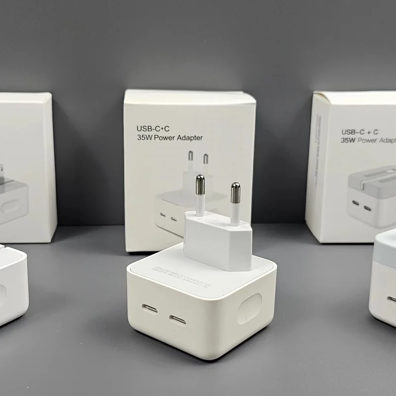 🔌 Apple Dual USB-C 35W Adapter | شحن آمن وسريع لجميع أجهزة Apple