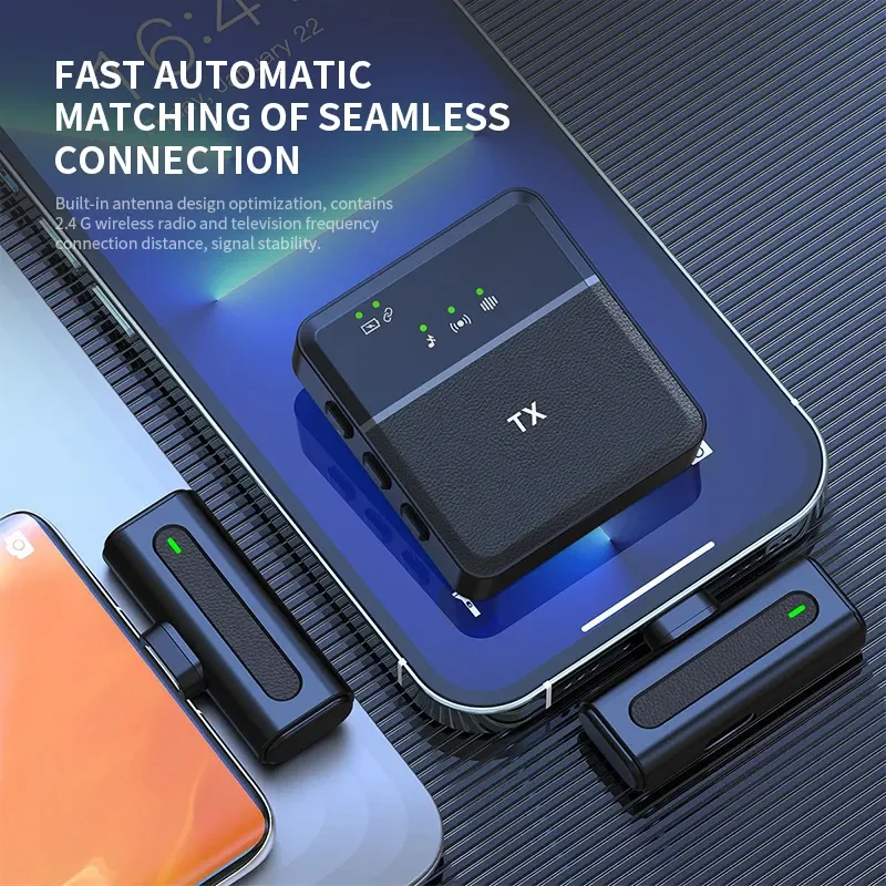 🎤 SX8 Wireless Microphone - Noise Reduction | ميكروفون لاسلكي للتصوير والبث المباشر مع تقنية عزل الضوضاء