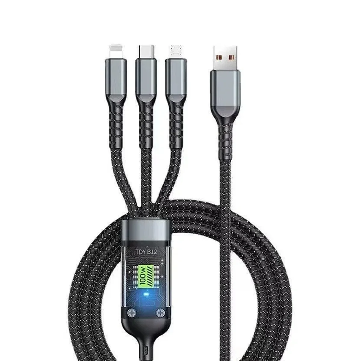 Cable 100W⚡ Super Fast Charge | كابل ثلاثي في واحد للشحن السريع ونقل البيانات