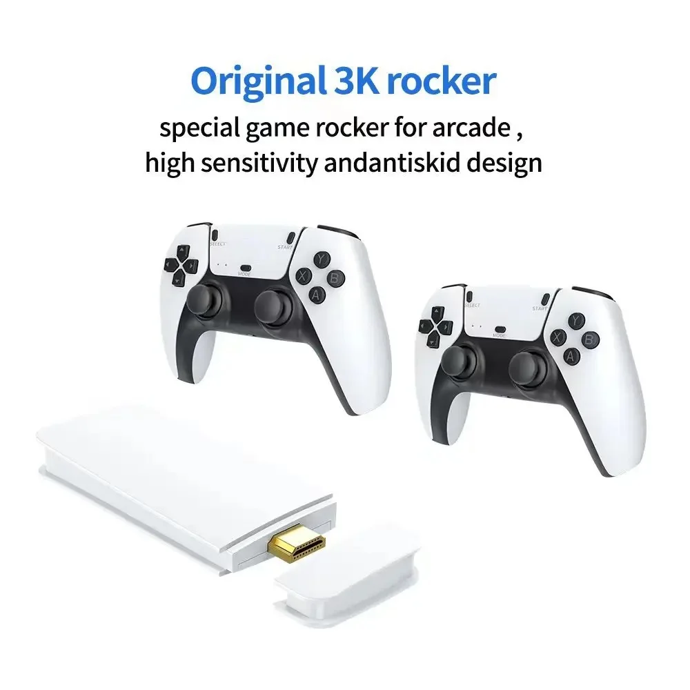 M15 Retro Video Game Console 4K HD Game Stick | 🎮 وحدة ألعاب لاسلكية مع ذراعين تحكم ودعم 20000 لعبة