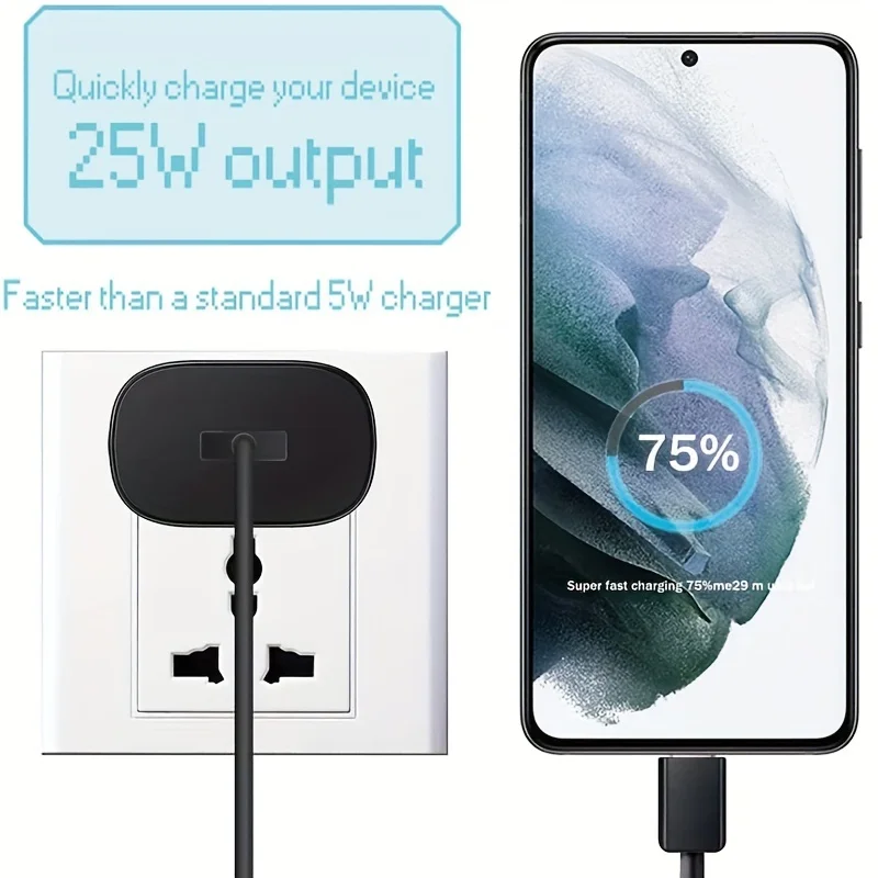 Samsung 25W Super Fast Charger ⚡ | شاحن سريع مع كابل Type-C للأندرويد و iPhone