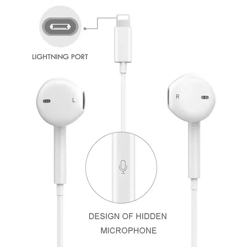 Lightning سماعات أبل سلكية جودة صوت استثنائية بمنفذ | Apple Wired Earphones Lightning  🎧