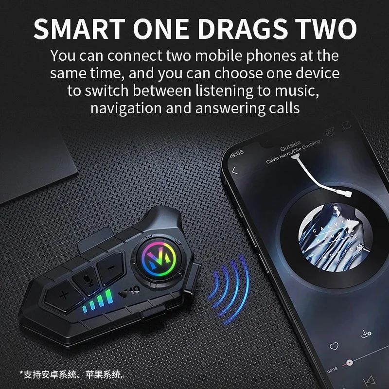 سماعة خوذة دراجة نارية | Motorcycle Helmet Bluetooth Headset Bluetooth