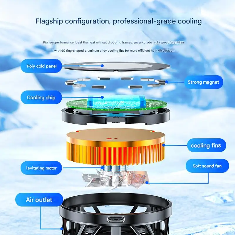 مبرد الهاتف GT31 | مع تبريد فائق وسريع  High-Power Fast Cooling Fan for Gaming