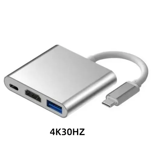 Adapter USB-C 3 in 1 HDMI 4K + USB 3.0 + PD Charging | ✅ محول متعدد