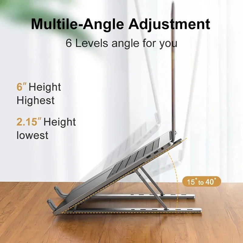 Laptop Stand Adjustable 💻 | حامل لابتوب ألمنيوم قابل للطي