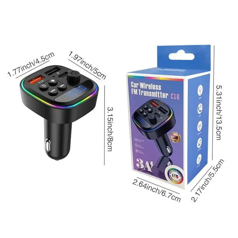 جهاز بث لاسلكي للسيارة | Wireless Car FM Transmitter 🚗🔌