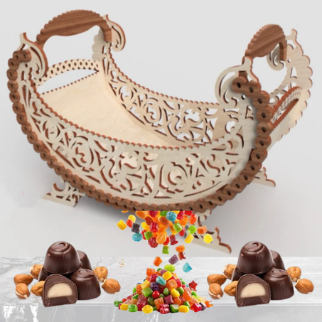 حامل الحلوى من الخشب بتقنية CNC
